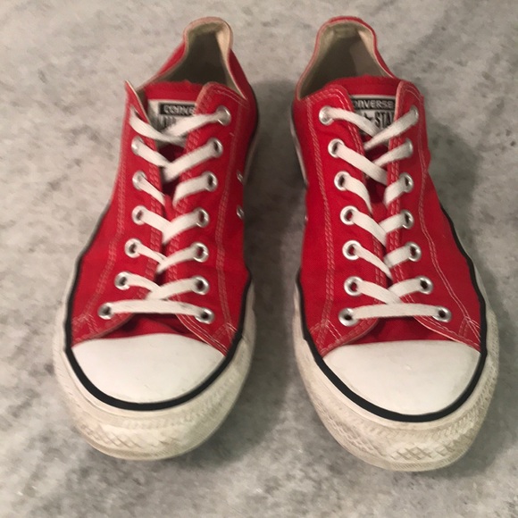 Converse All Star Sneakers Mens 12 Red Womens 14 Low Top Streetwear Shoes - Picture 1 of 7